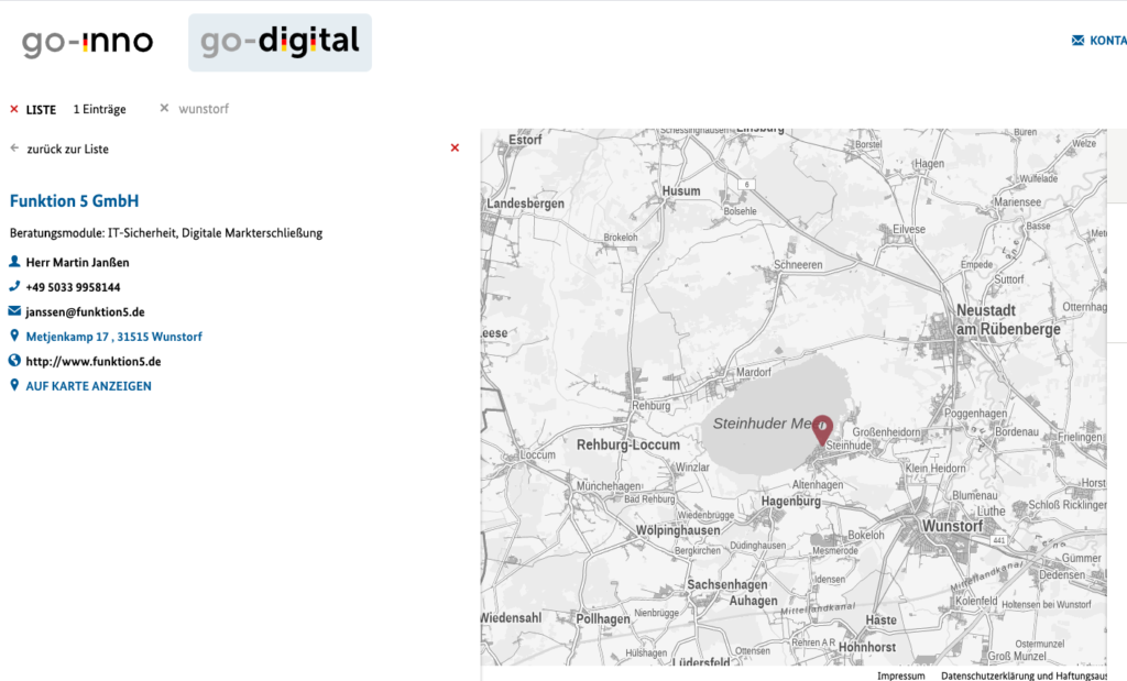 go-digital Karte Region Wunstorf